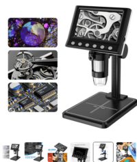 4.3 In LCD Digital Microscope 40-1000X Coin Microscope for Error Coins USB Magnifier Micro Scope with High Stand 8 LED For Kids
